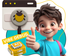 Тестирование & Vibe Debug. Охотники за багами - КИБЕРшкола программирования для детей, компьютерные курсы для школьников, начинающих и подростков - KIBERone г. Сочи